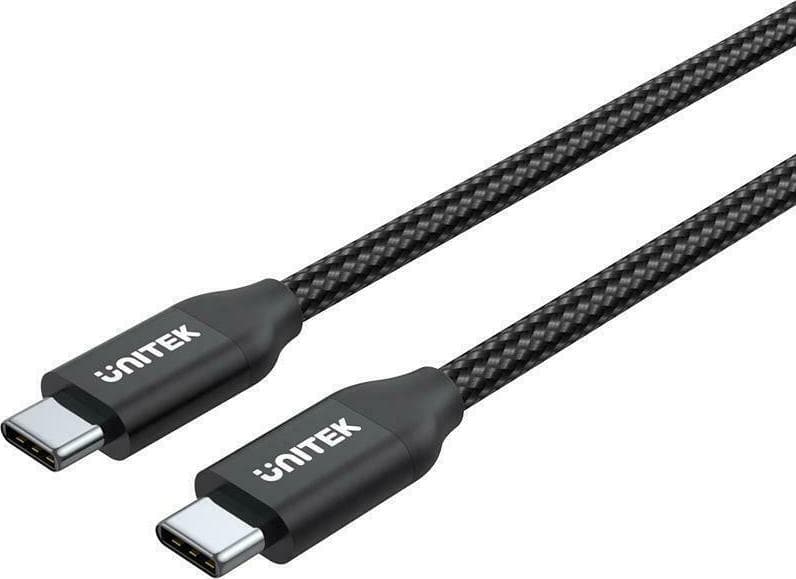 Unitek Braided USB 2.0 Cable USB-C male - USB-C 100W PD Μαύρο 2m C14059BK 2
