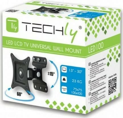 Techly ICA-LCD 201 Βάση Τηλεόρασης Τοίχου με Βραχίονα έως 30" και 23kg Black Μαύρο 5