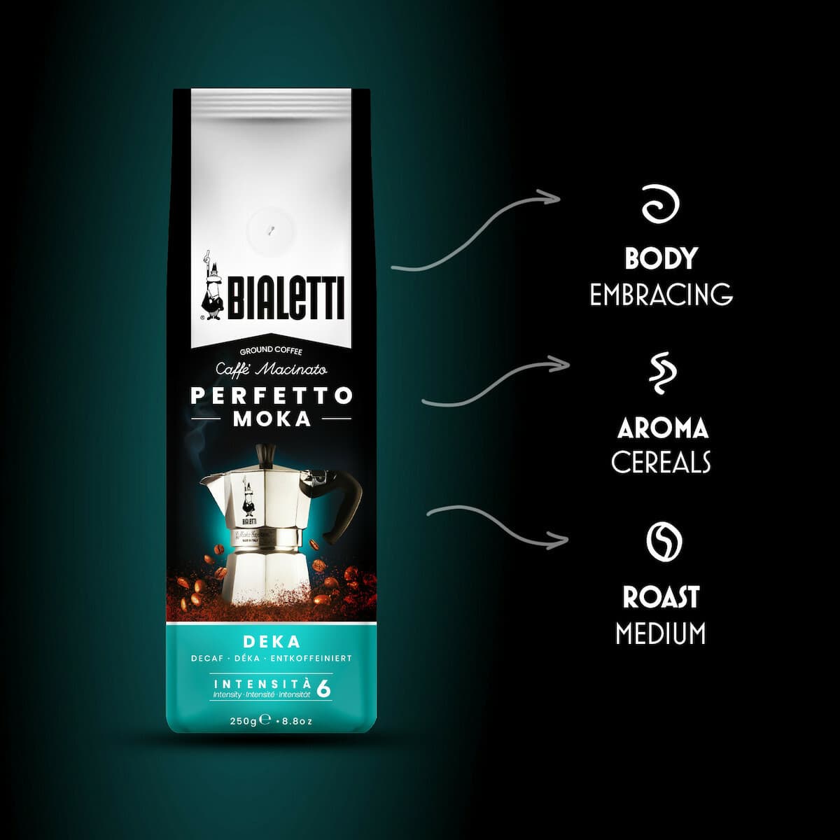Bialetti Καφές Espresso Decaffeine Perfetto Moka Αλεσμένος 250gr KIHBLTKMI0006