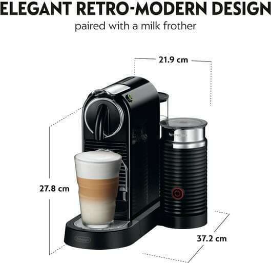 De'Longhi Citiz & Milk Καφετιέρα για Κάψουλες Nespresso Πίεσης 19bar με Αφρογαλιέρα Black 8