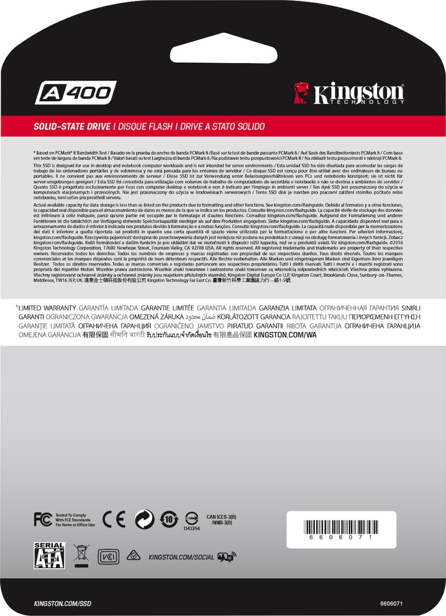 Kingston A400 SSD 480GB τύπου 2.5'' με σύνδεση SATA III SA400S37/480G 6