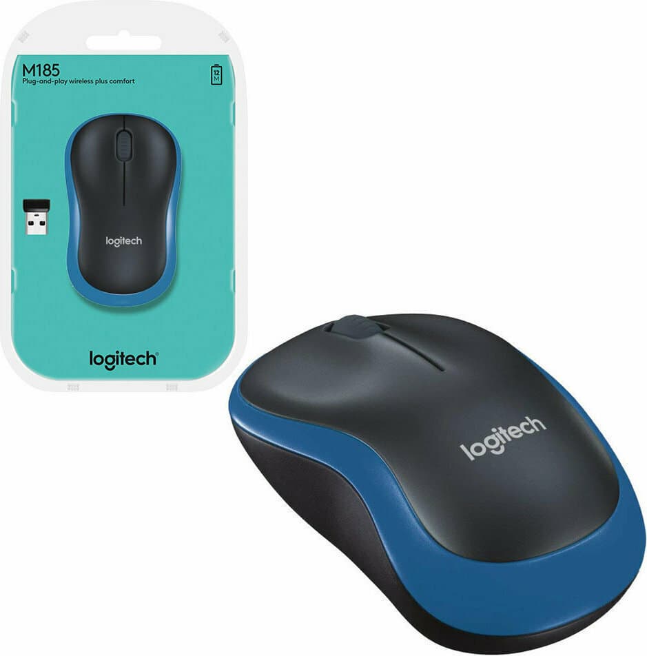 Logitech M185 Ασύρματο Mini Ποντίκι Μπλε 6