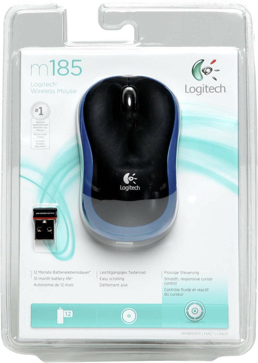 Logitech M185 Ασύρματο Mini Ποντίκι Μπλε 10
