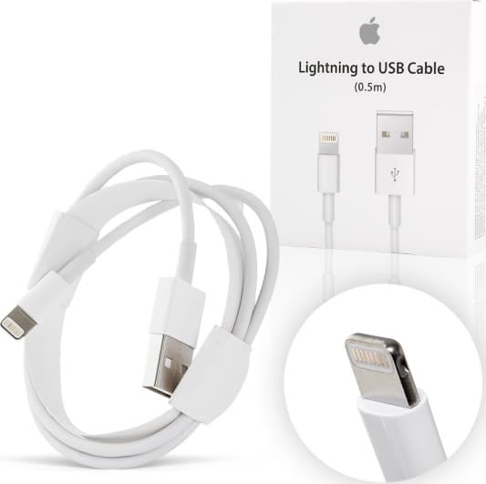 Apple USB-A to Lightning Cable Λευκό 0.5m (ME291ZM/A) 10