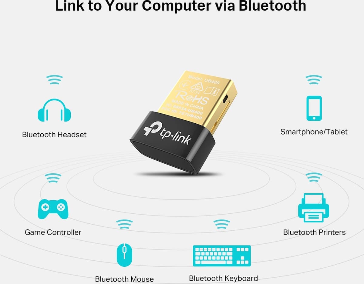 TP-LINK UB400 v1 USB Bluetooth 4.0 Adapter με Εμβέλεια 10m 5