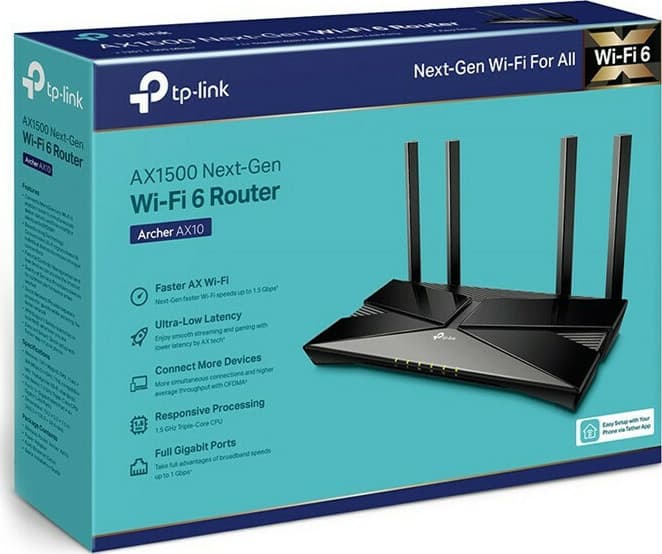 TP-LINK Archer AX10 v1 Ασύρματο Router Wi‑Fi 6 με 4 Θύρες Gigabit 6