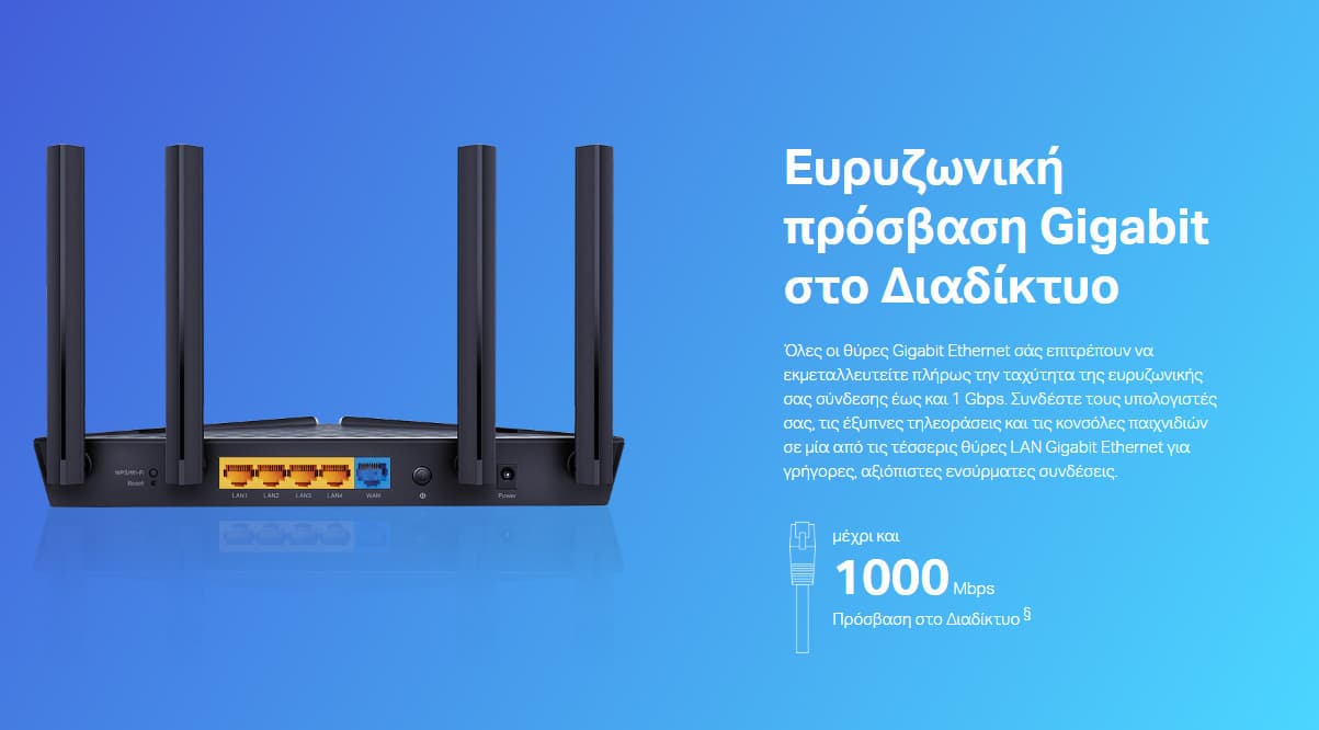 TP-LINK Archer AX10 v1 Ασύρματο Router Wi‑Fi 6 με 4 Θύρες Gigabit 7