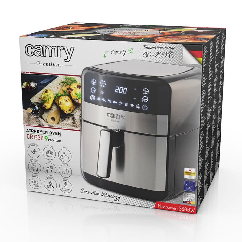 Camry Air Fryer 5lt Ασημί CR6311 16