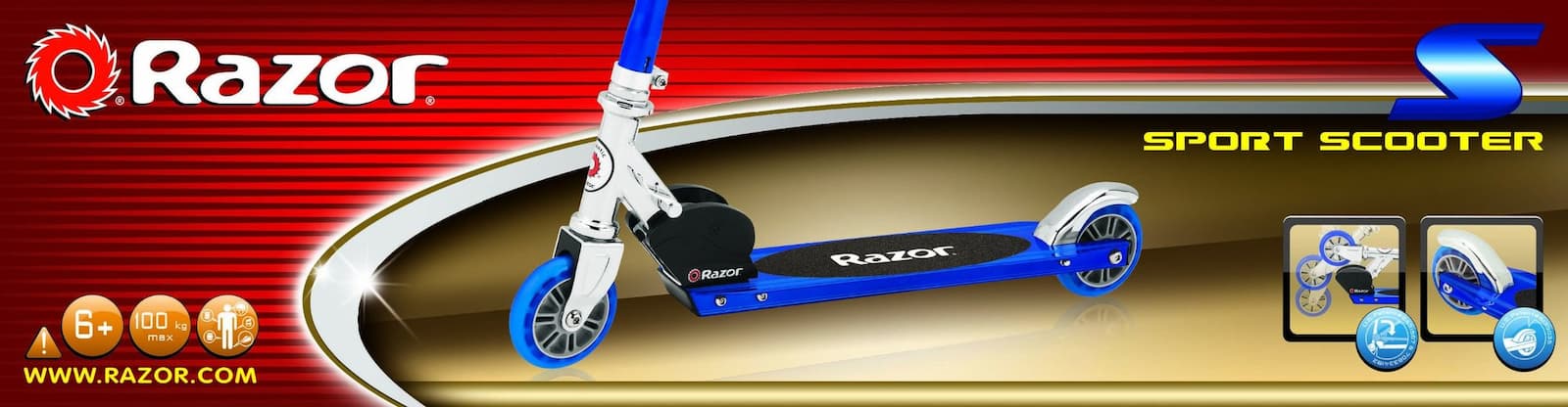 Razor Παιδικό Πατίνι Αναδιπλούμενο S Sport Δίτροχο Μπλε 13073043 3