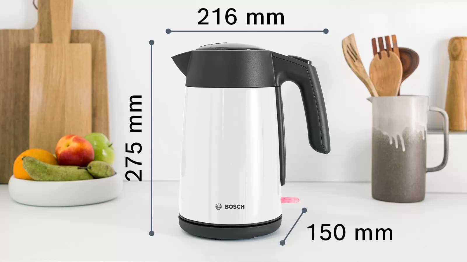 Bosch Βραστήρας 1.7lt 2400W Λευκός TWK7L461 7