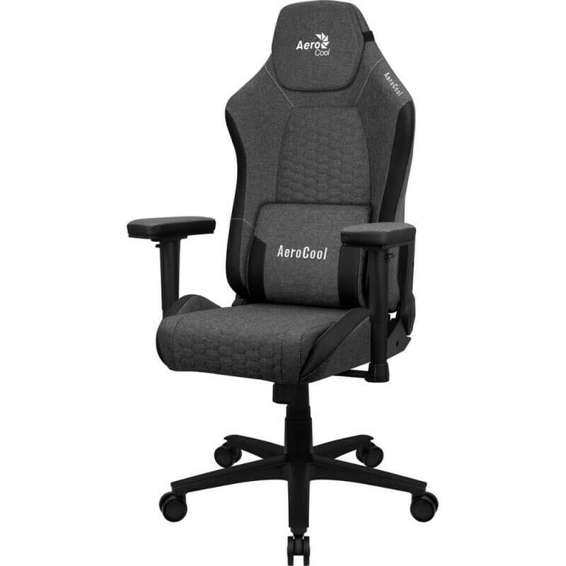 Aerocool Crown AeroWeave Υφασμάτινη Καρέκλα Gaming με Ρυθμιζόμενα Μπράτσα Ash Black 3