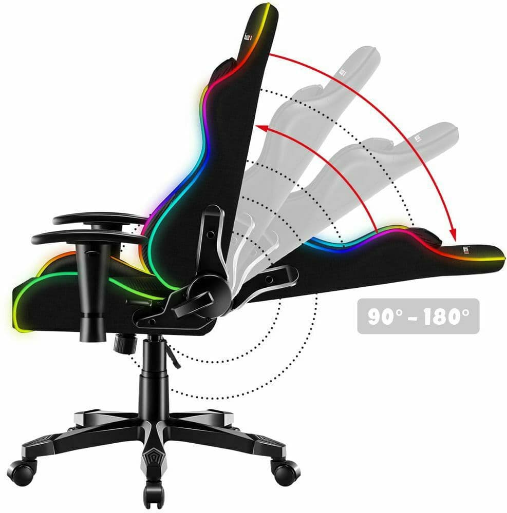 Huzaro Ranger 6.0 Child RGB Mesh Καρέκλα Gaming Δερματίνης με Ρυθμιζόμενα Μπράτσα και RGB Φωτισμό Μαύρη 5