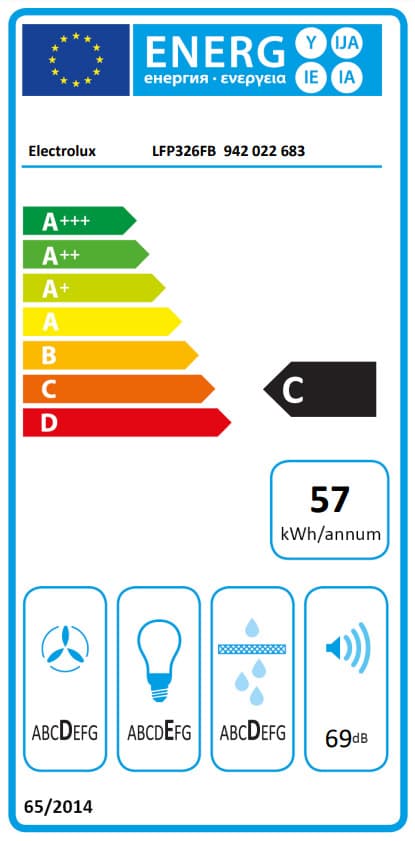 Electrolux Συρόμενος Απορροφητήρας 60cm Μαύρος LFP326FB 4