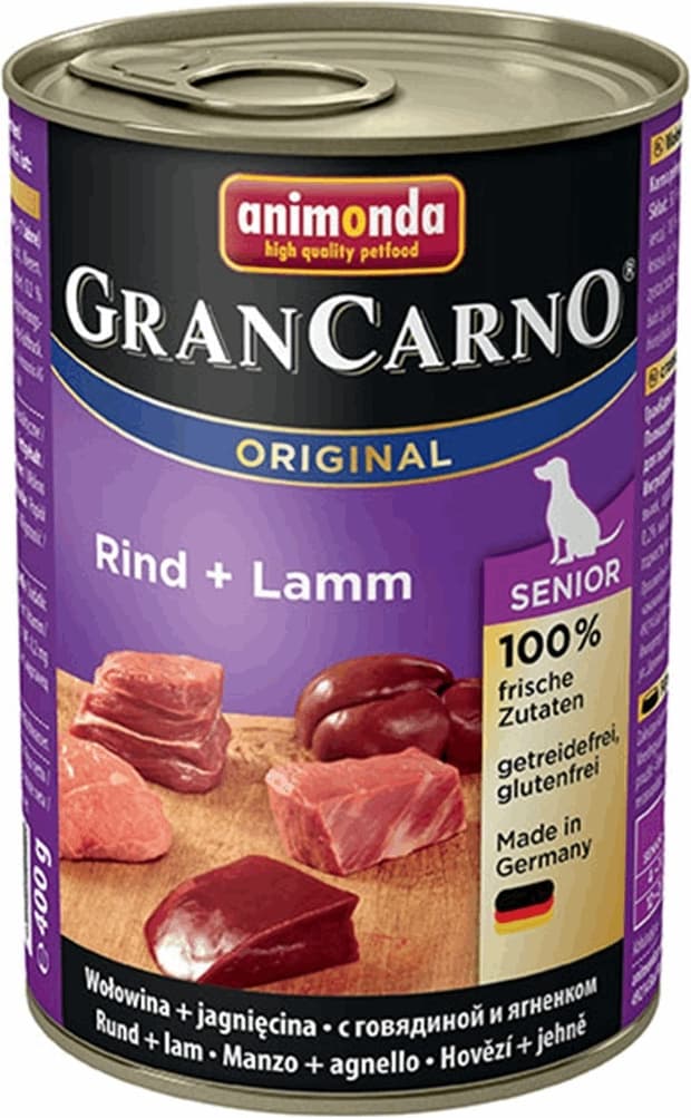 Animonda GranCarno Υγρή Τροφή για Ηλικιωμένους Σκύλους σε Κονσέρβα με Αρνί και Μοσχάρι χωρίς Σιτηρά & Γλουτένη 400gr 2