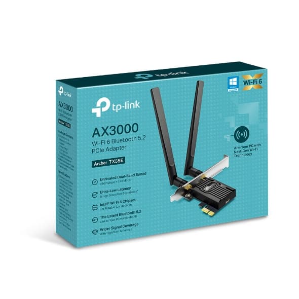 TP-LINK Archer TX55E v1 Ασύρματη Κάρτα Δικτύου Wi‑Fi 6 (2976Mbps) PCI-e 2