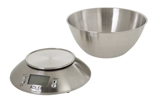 Adler AD-3134 Ψηφιακή Ζυγαριά Κουζίνας με Κάδο έως 5kg Inox AD 3134 3