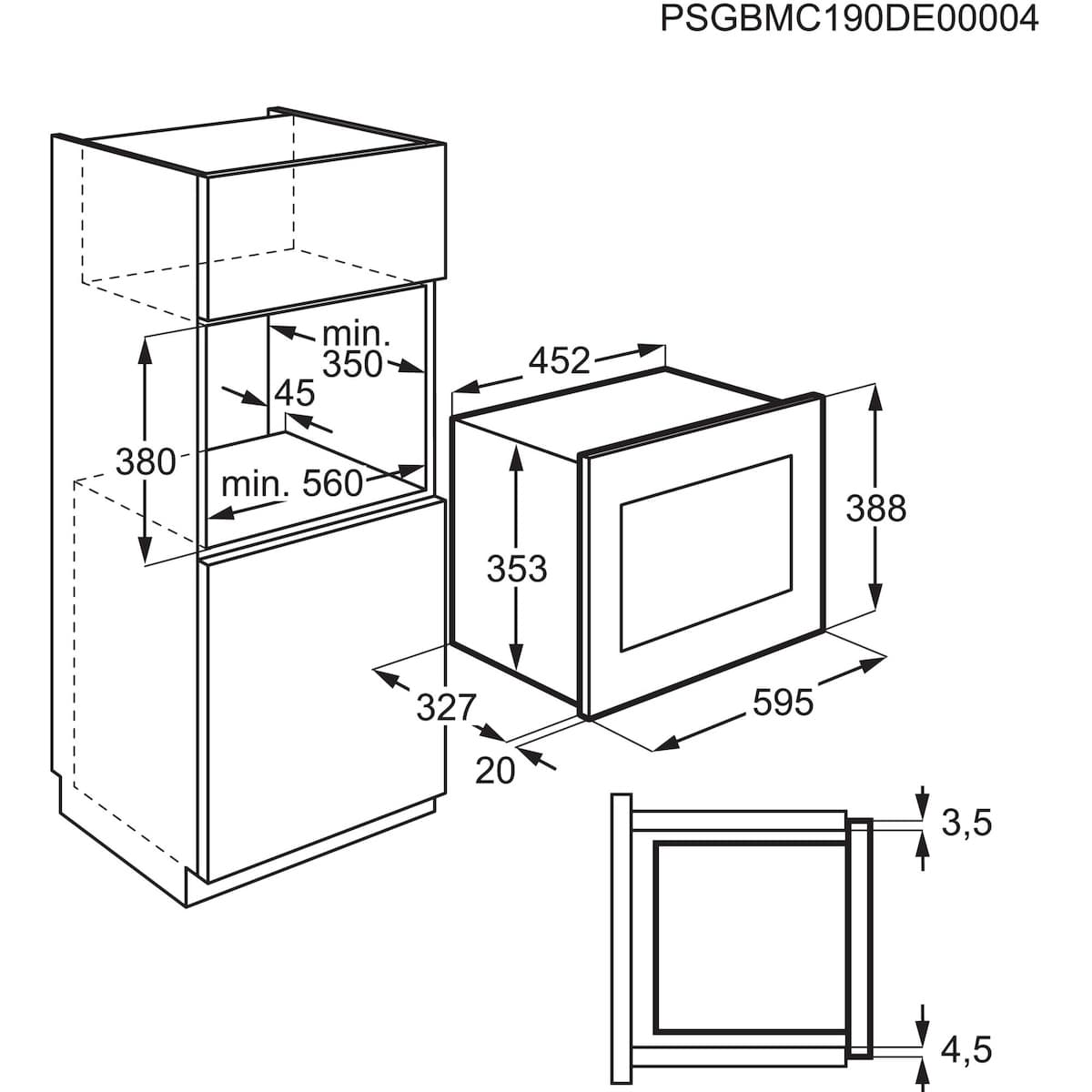 Electrolux LMS2203EMX Εντοιχιζόμενος Φούρνος Μικροκυμάτων 20lt Μαύρος 9