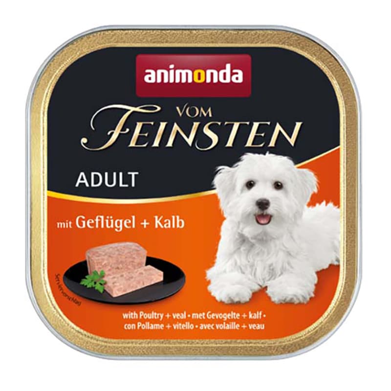 Animonda Vom Feinsten Adult Υγρή Τροφή Σκύλων σε Ταψάκι με Βοδινό και Πουλερικά χωρίς Σιτηρά 150gr DLZANMKMP0022 2