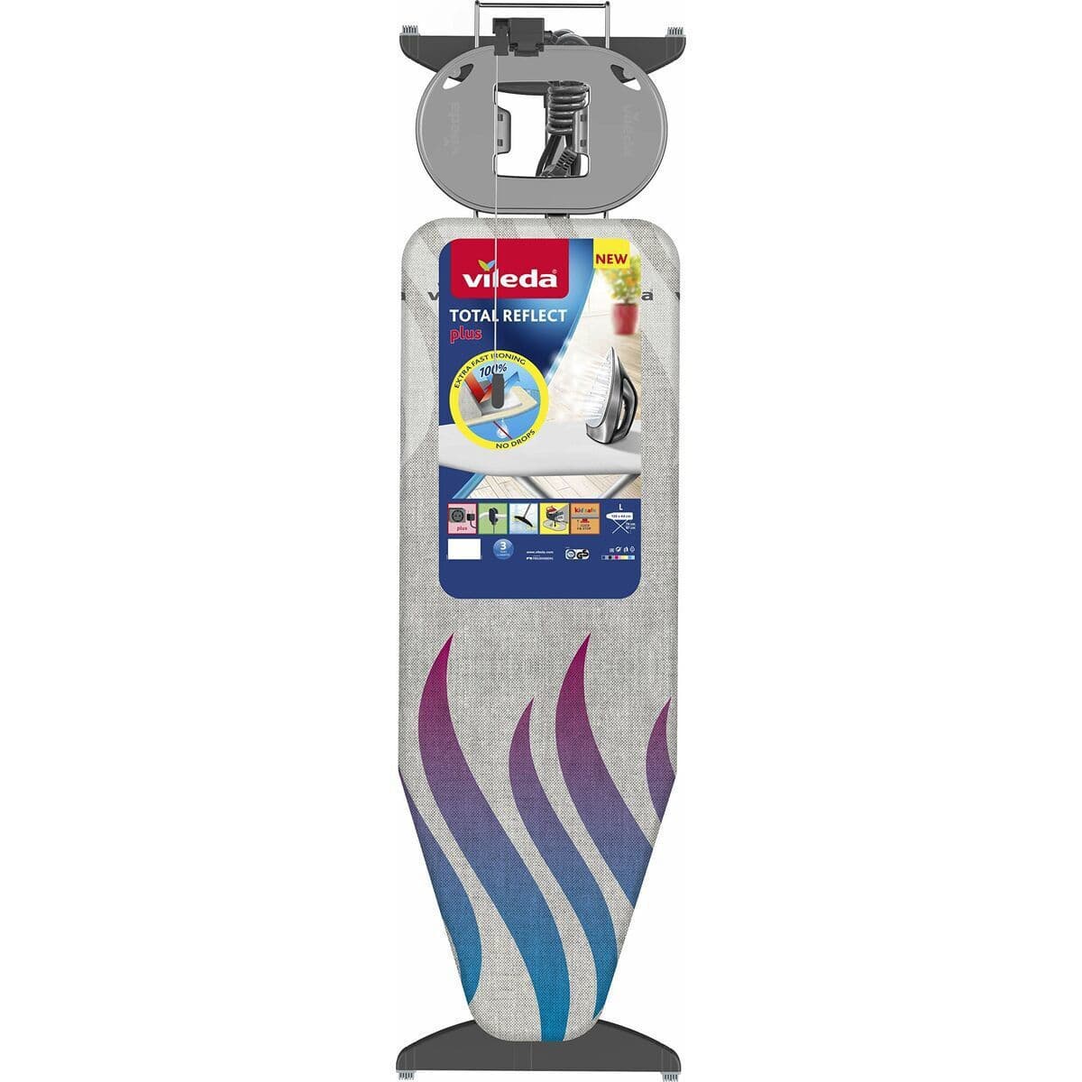 Vileda Total Reflect Plus Σιδερώστρα για Σίδερο Ατμού Σπαστή 130x44cm 168661