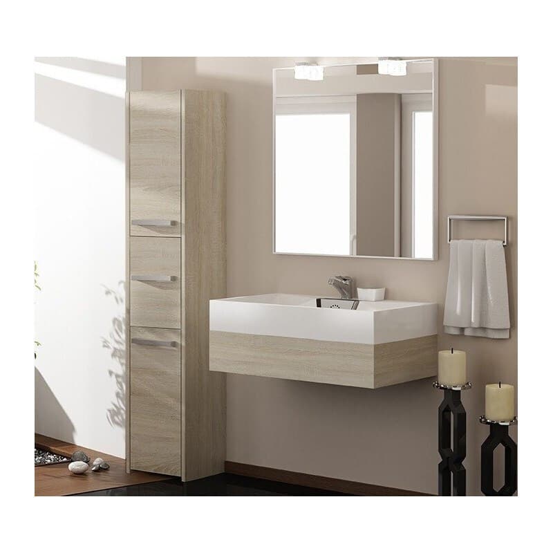 Topeshop S43 Στήλη Μπάνιου Τοίχου Μ40xΒ30xΥ170cm Sonoma 2
