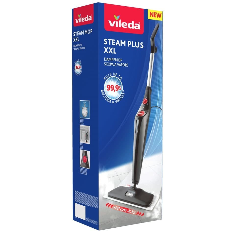 Vileda 168935 Steam Plus XXL Ατμοκαθαριστής Πίεσης 1bar με Κοντάρι 4