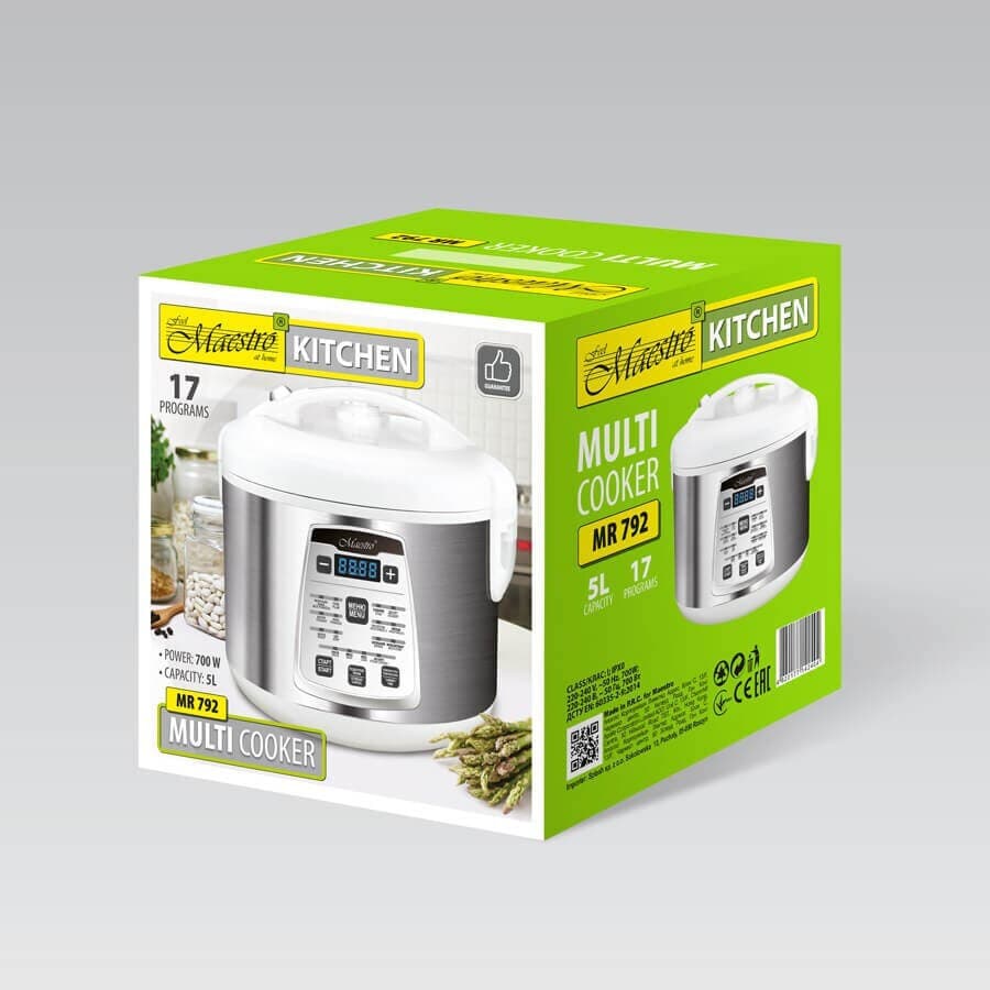 Maestro MR-792 Πολυμάγειρας 860W με Χωρητικότητα 5lt Ασημί 3