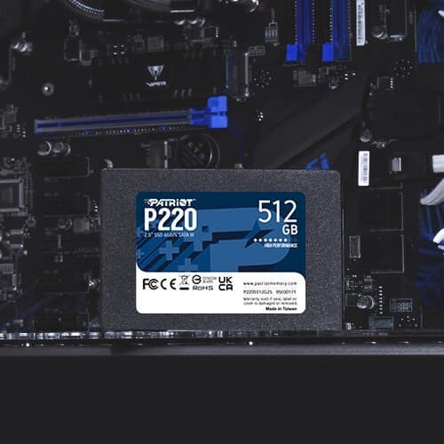 Patriot P220 SSD 512GB τύπου 2.5'' με σύνδεση SATA III P220S512G25 Bulk 3