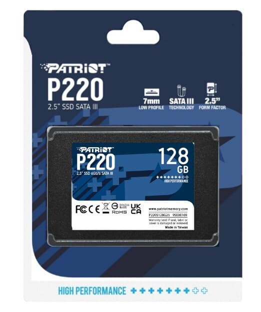 Patriot P220 SSD 128GB τύπου 2.5'' με σύνδεση SATA III P220S128G25 3