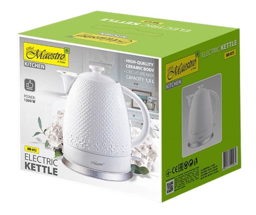 Maestro Βραστήρας 1.2lt 1200W Λευκός MR-073 3
