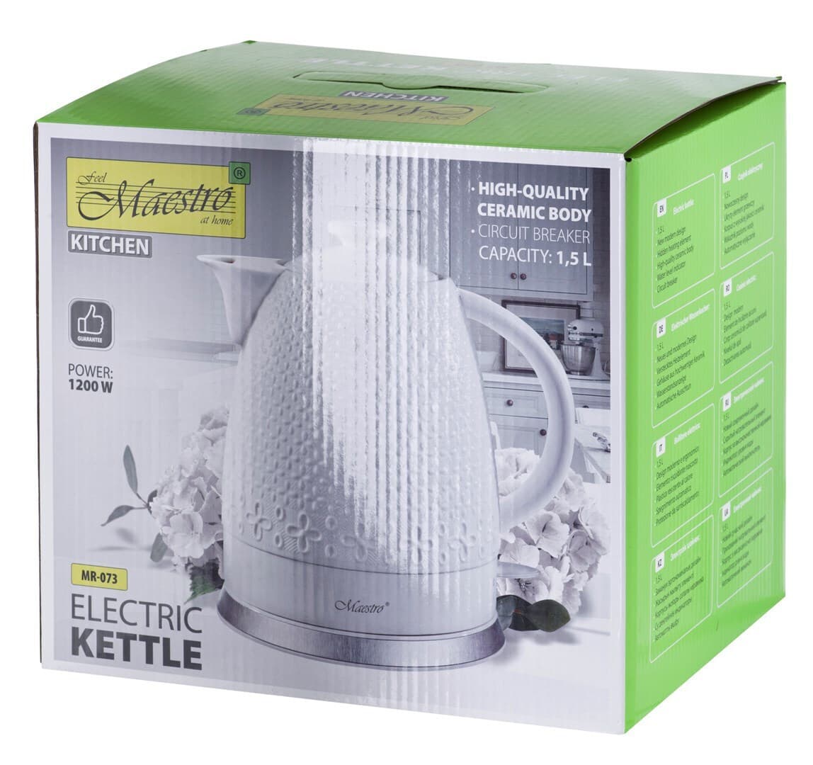 Maestro Βραστήρας 1.2lt 1200W Λευκός MR-073 10