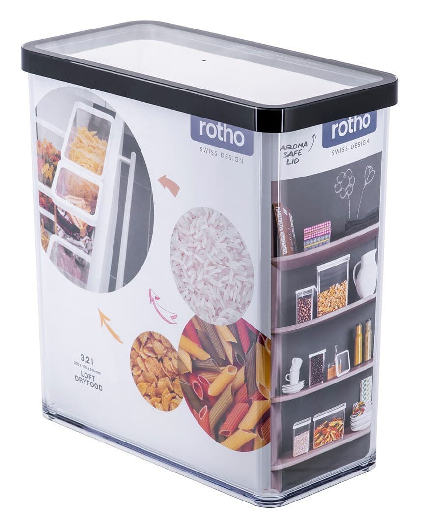 Rotho Babydesign Κουτί Γενικής Χρήσης με Καπάκι Γυάλινο Διάφανο 3200ml 1160808080 1160808080 3