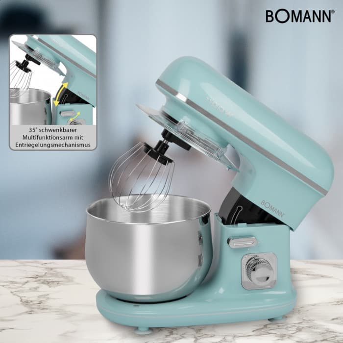 Bomann KM 6030 CB Κουζινομηχανή 1100W με Ανοξείδωτο Κάδο 5lt Mint 2