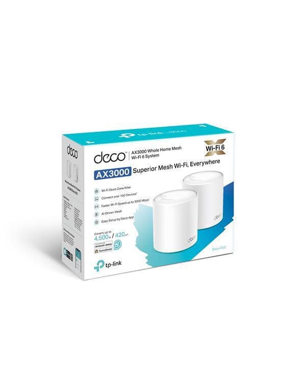 TP-LINK Deco X50 v1 WiFi Mesh Network Access Point Wi‑Fi 6 Dual Band (2.4 & 5GHz) σε Διπλό Kit 4