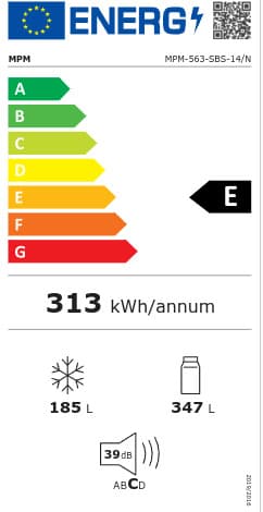 MPM Ψυγείο Ντουλάπα 532lt Total NoFrost Υ177xΠ90xΒ66εκ. Inox MPM-563-SBS-14/N 3