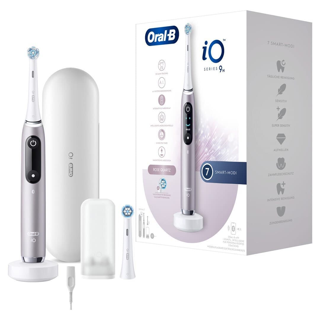 Oral-B iO Series 9N Ηλεκτρική Οδοντόβουρτσα με Χρονομετρητή, Αισθητήρα Πίεσης και Θήκη Ταξιδίου Rose Quartz 4