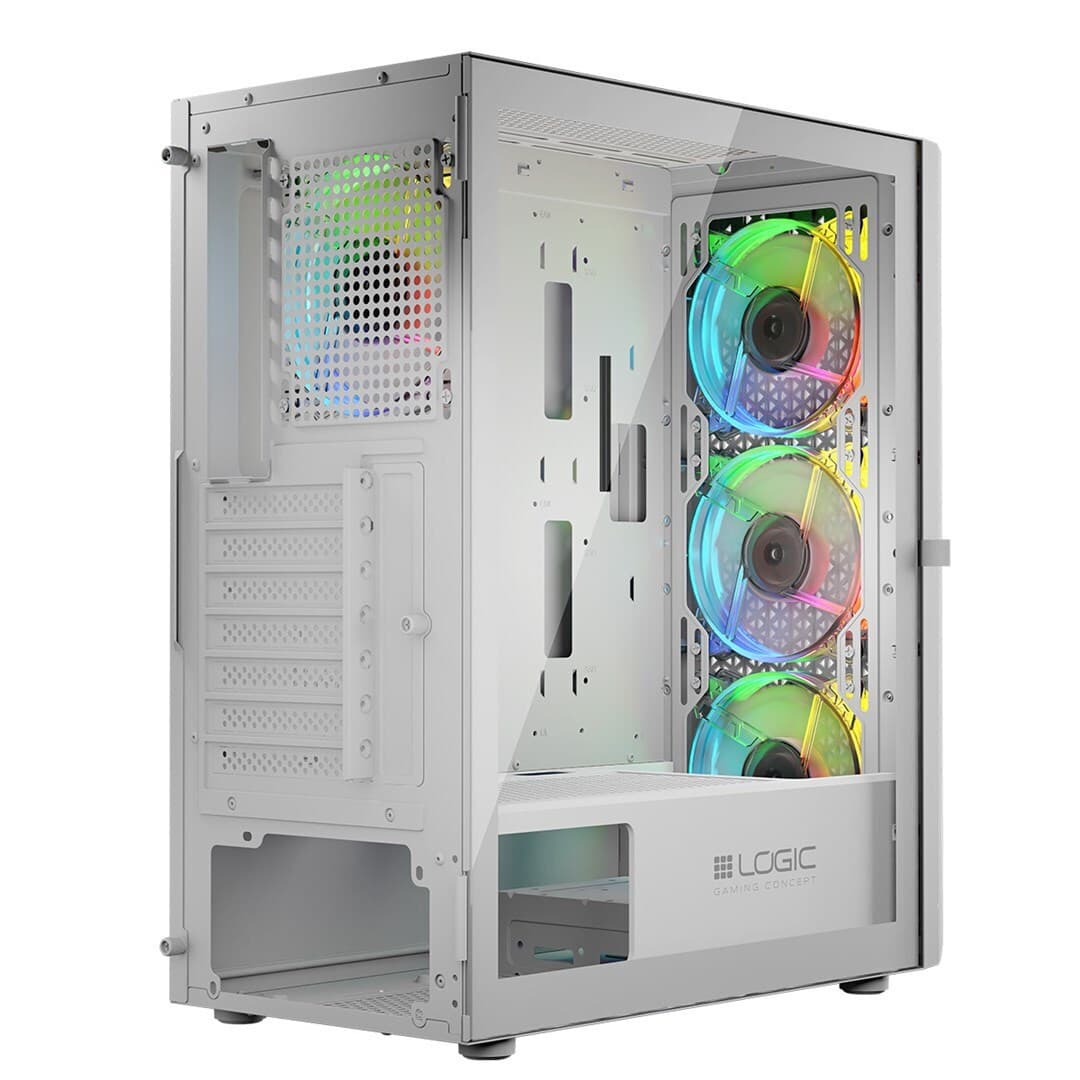 Logic Aramis ARGB Gaming Midi Tower Κουτί Υπολογιστή με Πλαϊνό Παράθυρο Λευκό 13
