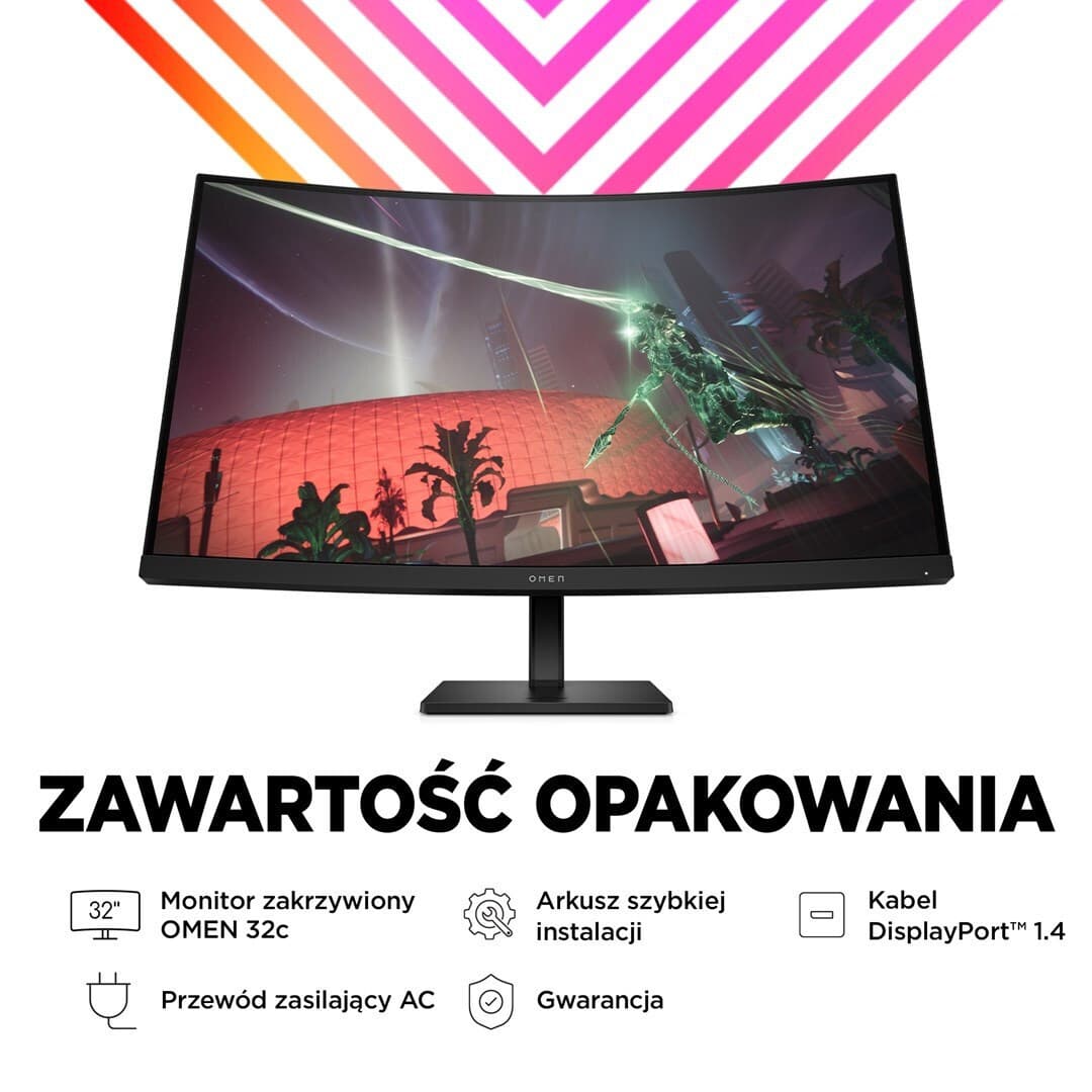 HP OMEN 32c VA HDR Curved Gaming Monitor 31.5" QHD 2560x1440 165Hz με Χρόνο Απόκρισης 1ms GTG 12