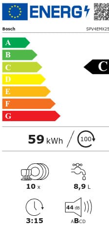 Bosch Πλήρως Εντοιχιζόμενο Πλυντήριο Πιάτων με Wi-Fi για 10 Σερβίτσια EfficientDry Π44.8xY81.5εκ. SPV4EMX25E 11