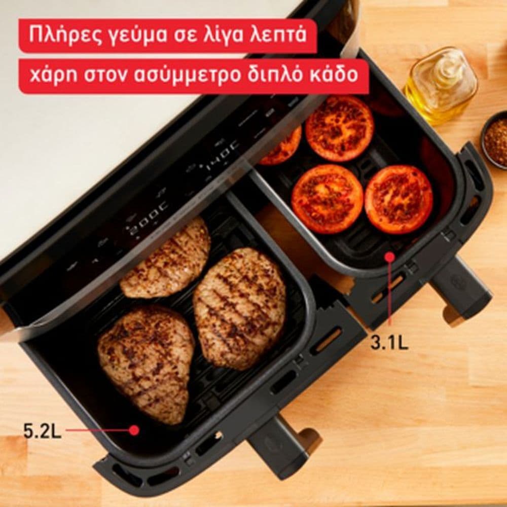 Tefal Easy Fry Air Fryer με Διπλό Αποσπώμενο Κάδο 8.3lt Ασημί 7