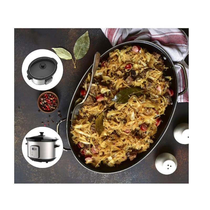 Camry CR-6414 Slow Cooker 270W με Χωρητικότητα 4.7lt Ασημί 10