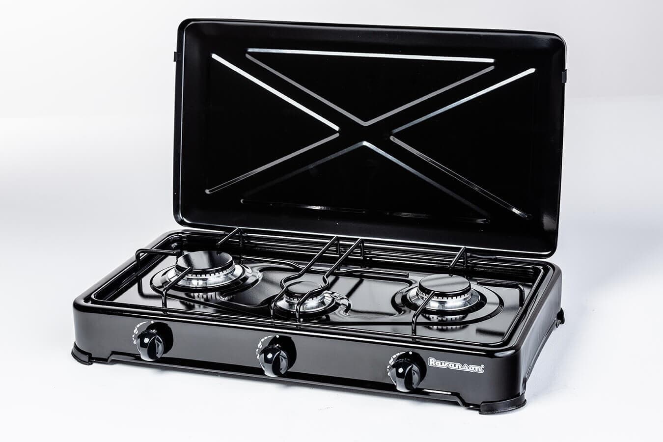 Ravanson K-03TB K-03TB Επιτραπέζια Εστία Υγραερίου Τριπλή Μαύρη 7