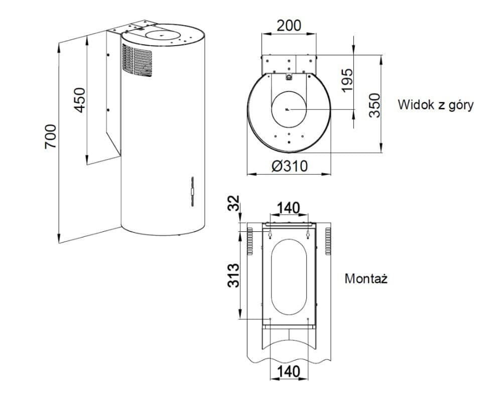 Maan ELBA 2 W 731 Απορροφητήρας Νησίδα 31cm Μαύρος 3