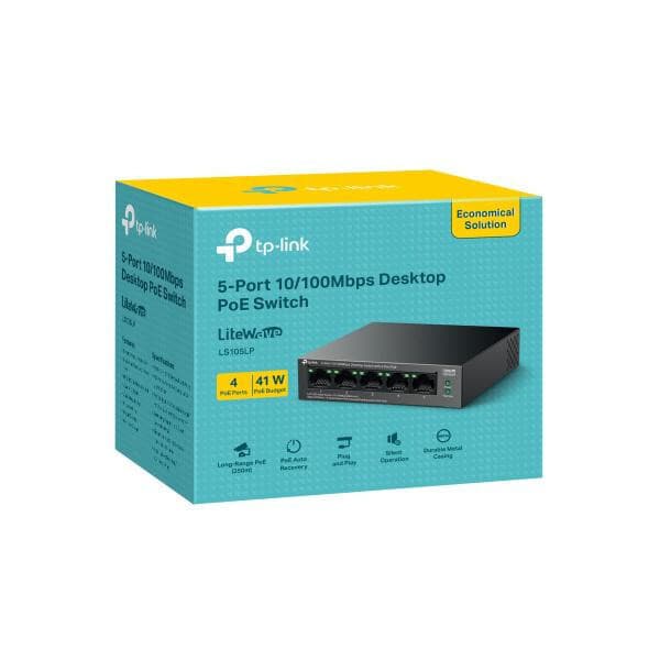 TP-LINK LS105LP v1 Unmanaged PoE Switch με 4 Θύρες Ethernet 2
