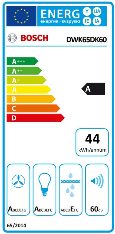 Bosch Απορροφητήρας Καμινάδα 60cm Μαύρος DWK65DK60 5