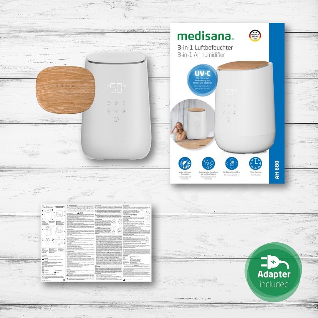 Medisana AH 680 60073 Καθαριστής Αέρα / Υγραντήρας 24W για Χώρους 30m² 6