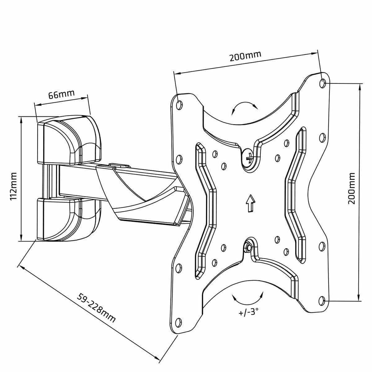 Maclean Energy MC-741 Επιτοίχια έως 42" και 25kg 3