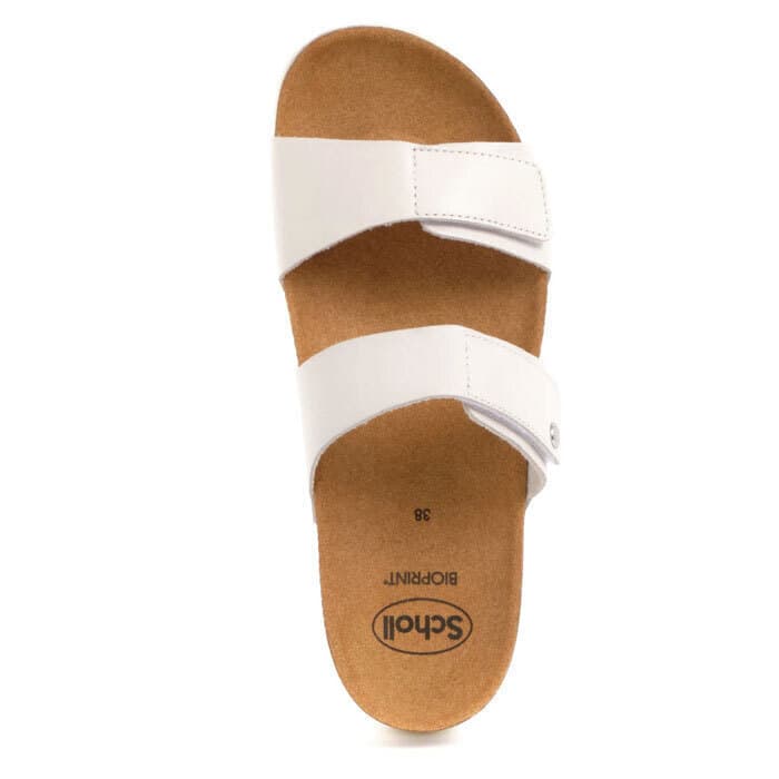 Scholl Lusaka Δερμάτινα Γυναικεία Σανδάλια Λευκά Regular Fit F314841065 3