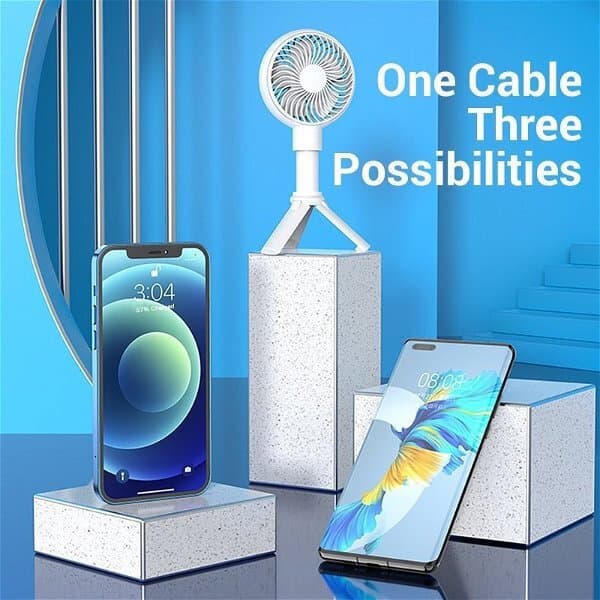 Vention Braided USB to micro USB / Type-C / Lightning Cable 2A Γκρι 1m CQJHF 3