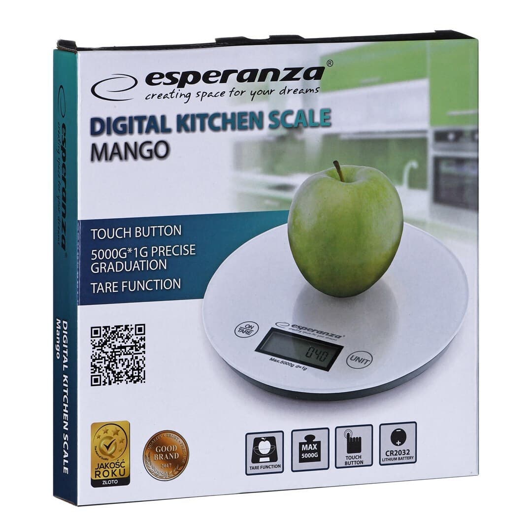 Esperanza Mango Ψηφιακή Ζυγαριά Κουζίνας έως 5kg White EKS003W 8