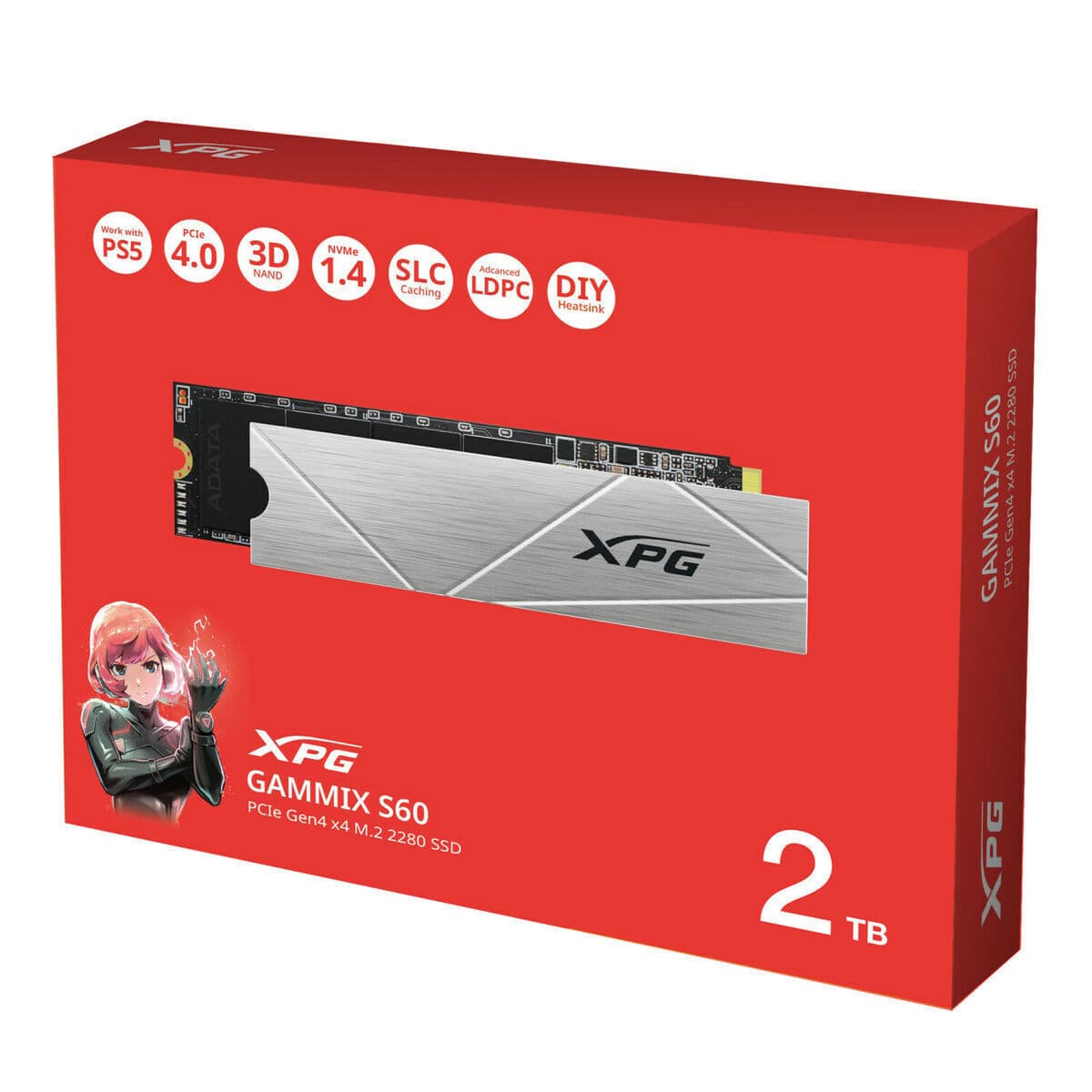 Adata XPG GAMMIX S60 SSD 2TB τύπου M.2 με σύνδεση PCI Express 4.0 AGAMMIXS60-2T-CS 6